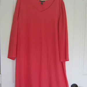 Eileen Fisher Pink V-neck dress Size L